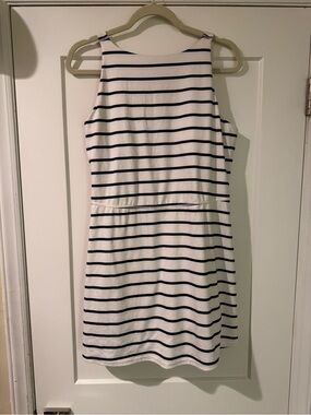 all in motion White and Black Striped Sleeveless Mini Dress